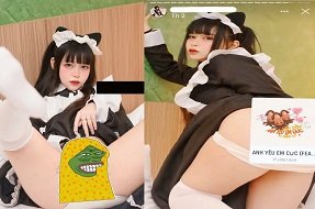 phim sex khóc Trong trang phục hầu gái, Gia Hân rất xinh đẹp